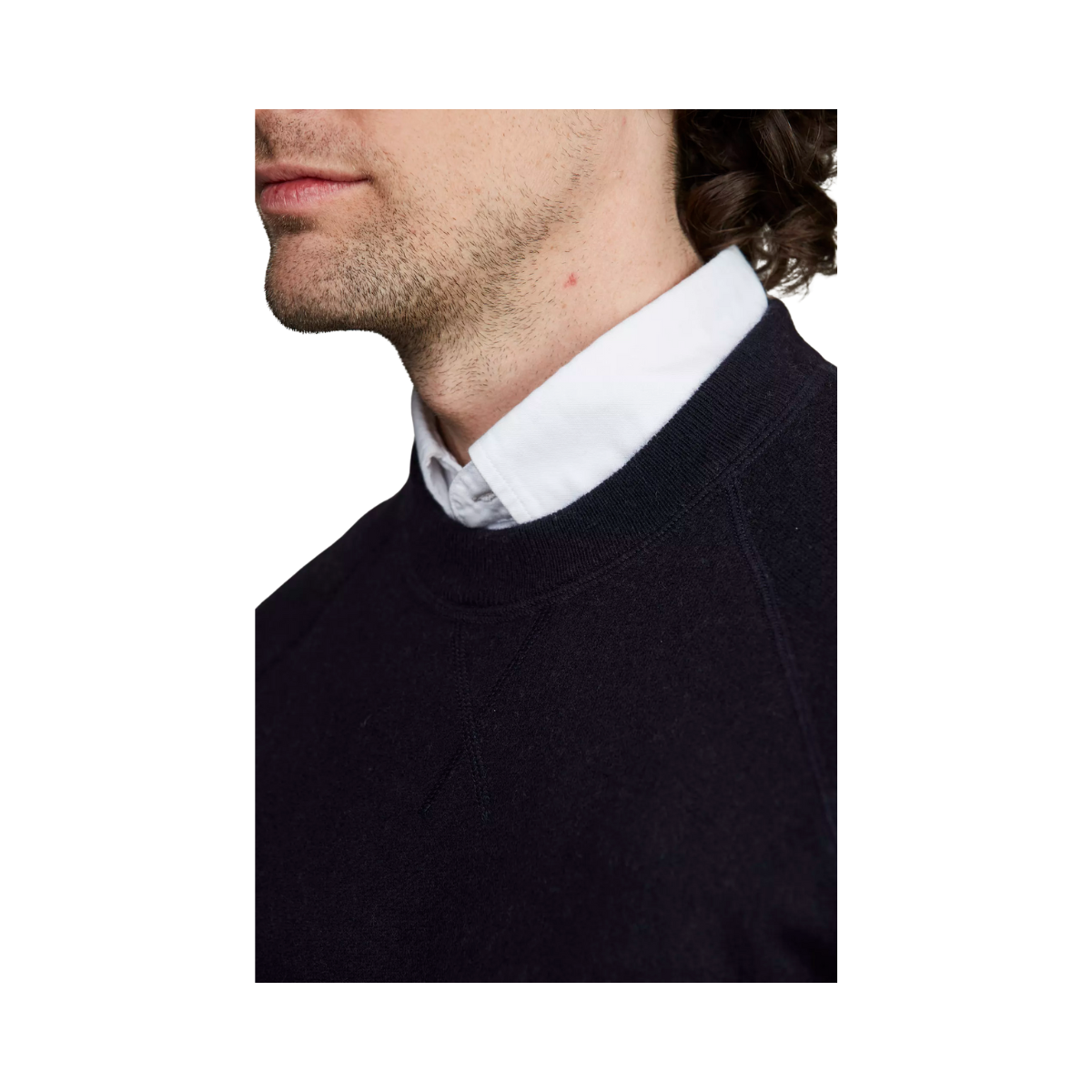 Crew Neck College Sweater - Navy