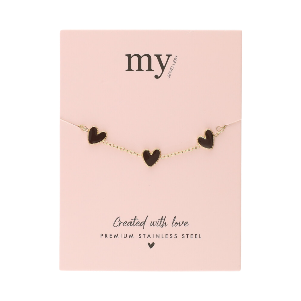 Bracelet with Brown Heart - Gold