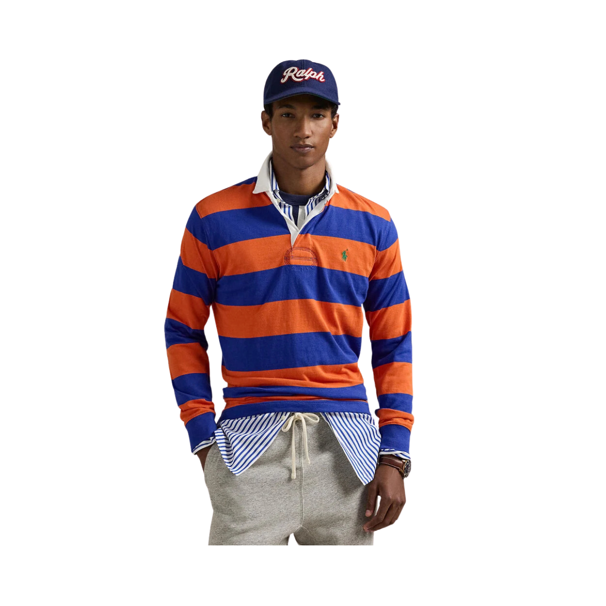 Classic Striped Rugger - 050 College Orange