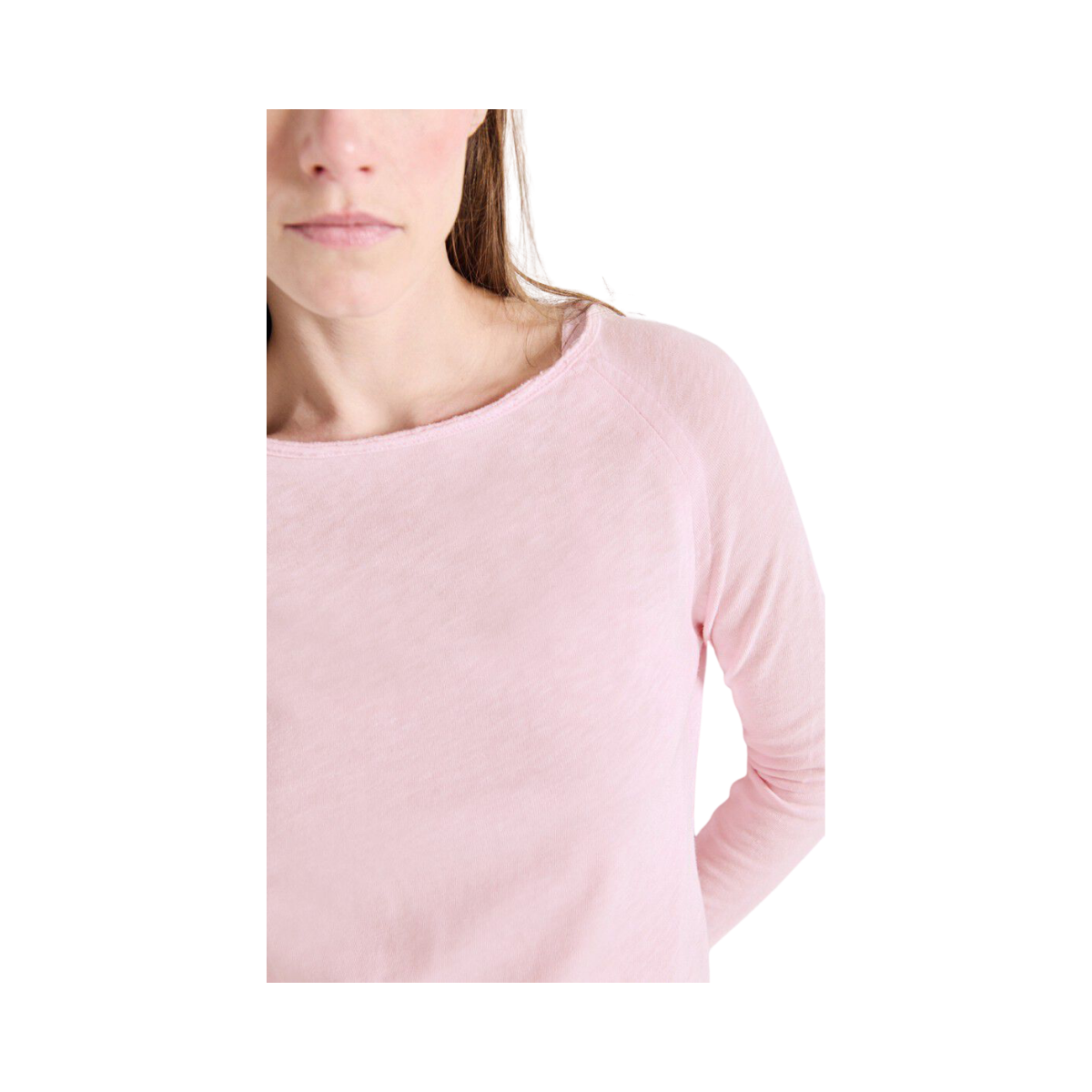 T-Shirt Droit Ml Col Bateau - Guimauve Vintage