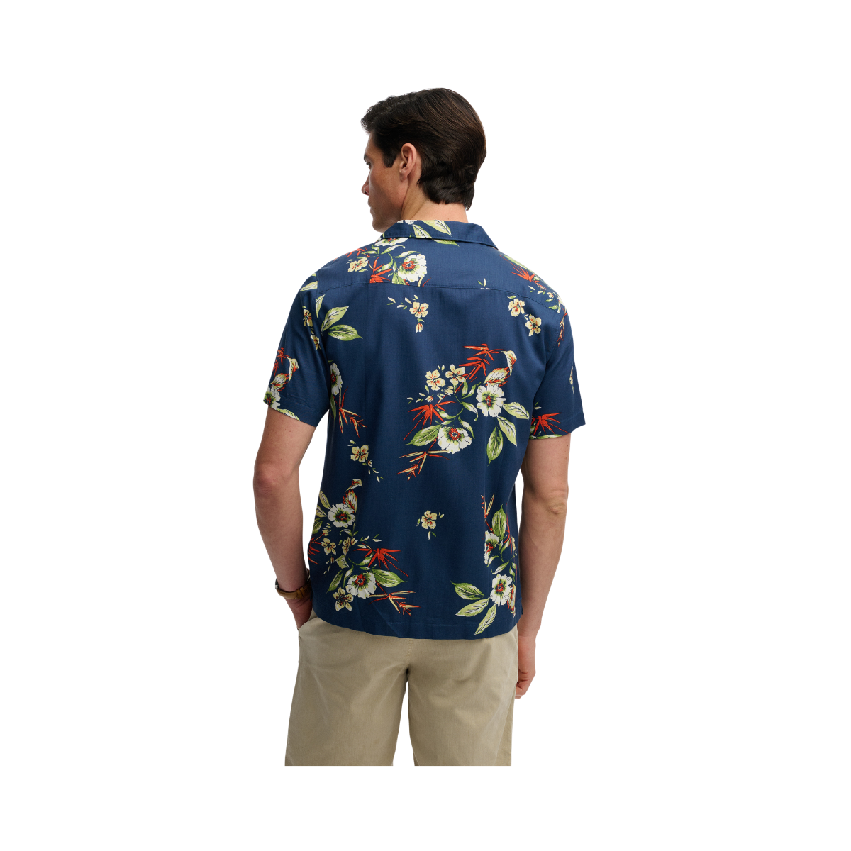 Hawaiian Print S/S Shirt - Cabana Navy