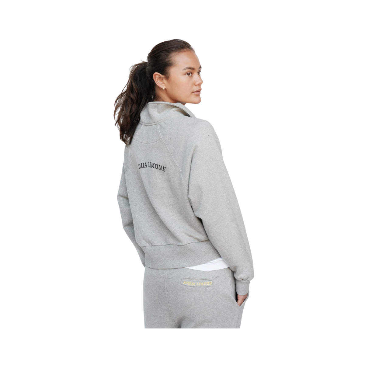 Cropped Ivy Half Zip - American Grey