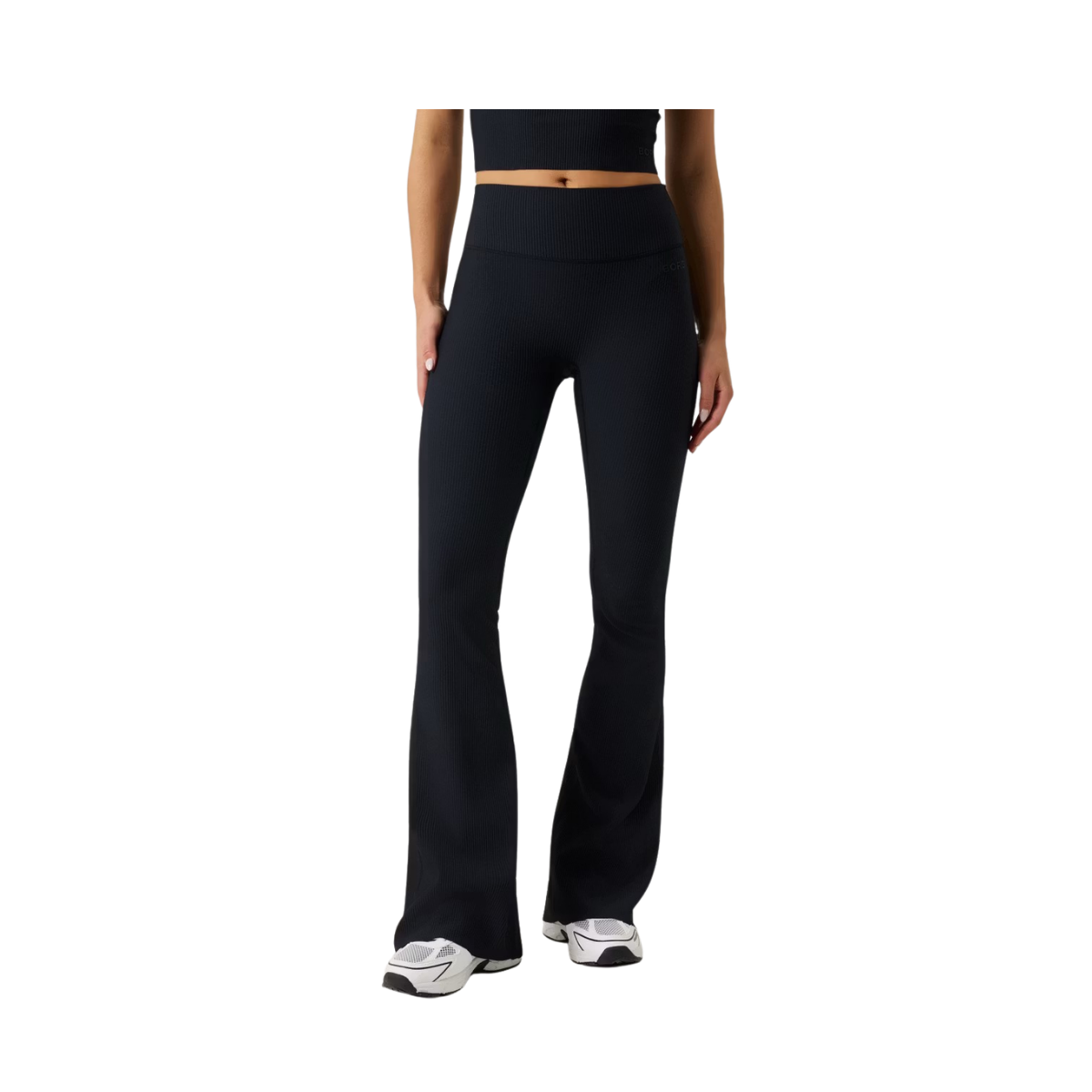 Studio Ribbed Flare Tights Regular - Black Beauty