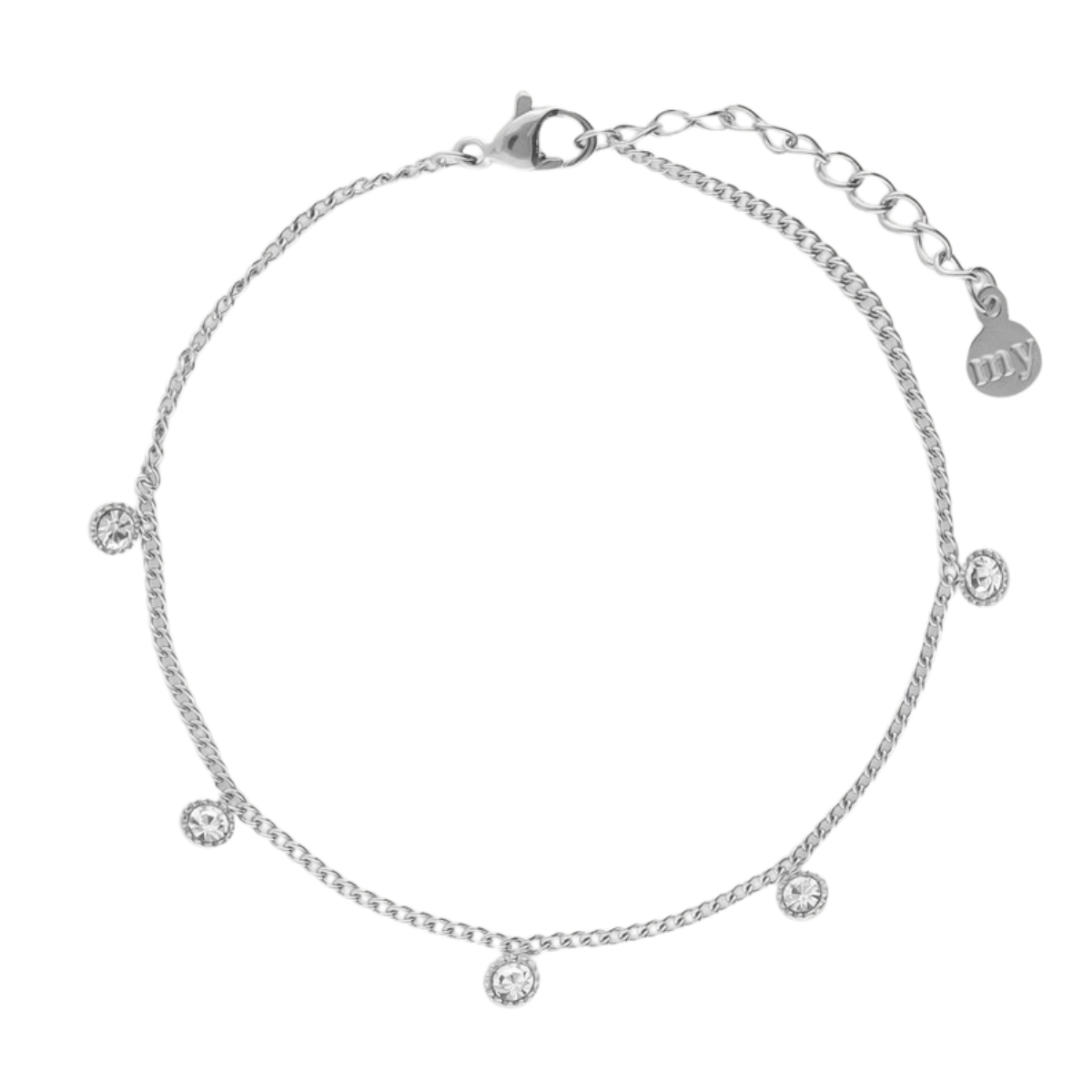 Armbandje vijfstrass steentjes - 1500 Silver