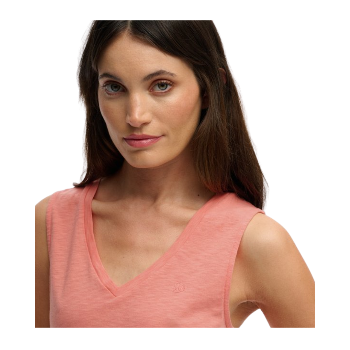 Studios Vee Neck Vest - Peach Amber Pink