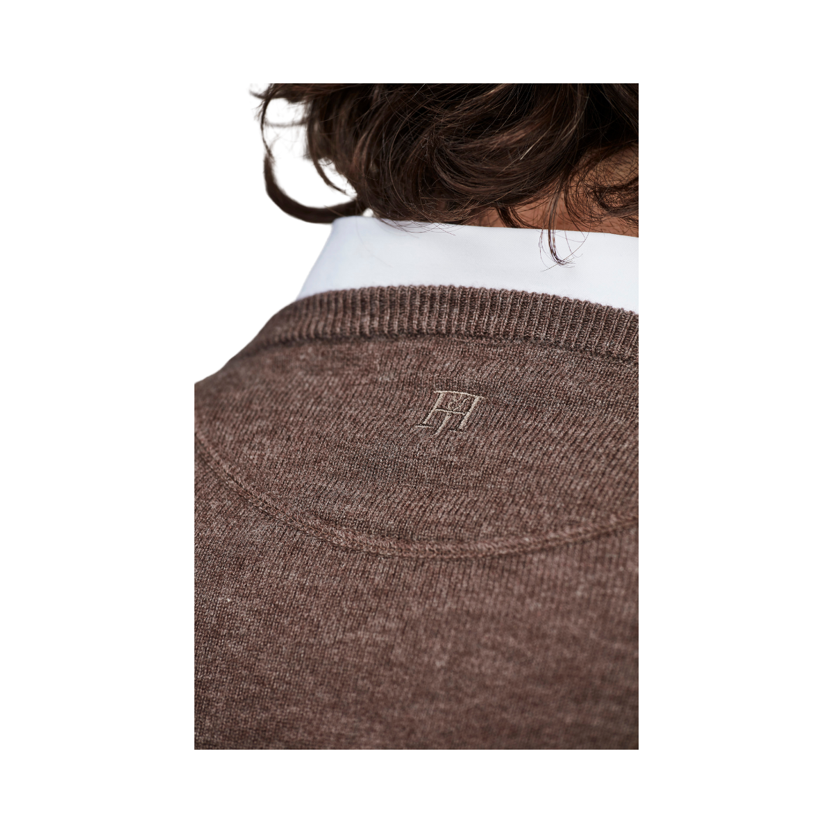 GEELONG V-NECK SWEATER - Brown