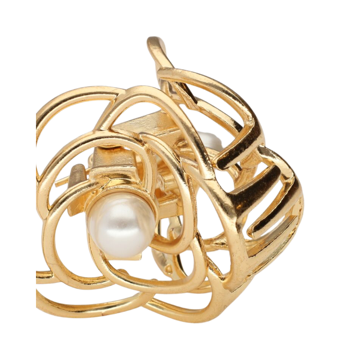 Hairclip rose with pearl - Gold