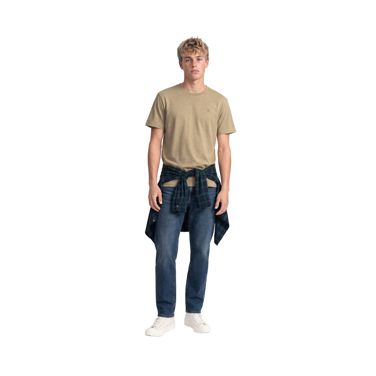 Essential Sdco Logo Emb Tee - Tan Brown Fleck Marl/Beige