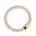 Fluffy Fat Hair Tie W/Gold - Sand W/Gold