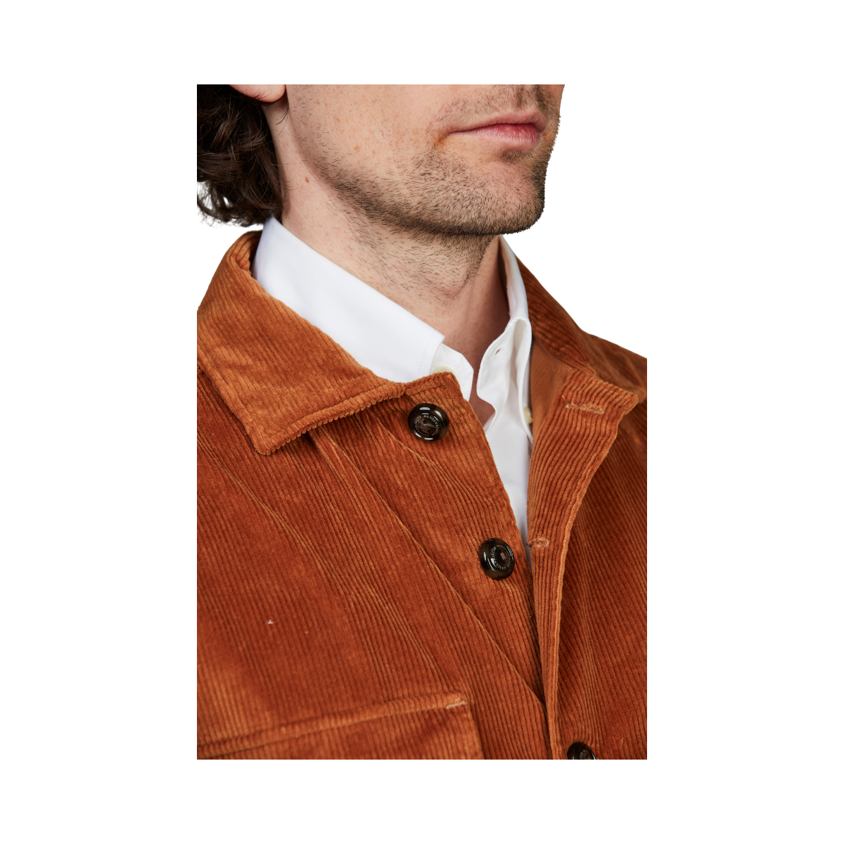 Corduroy Overshirt - Soft Orange