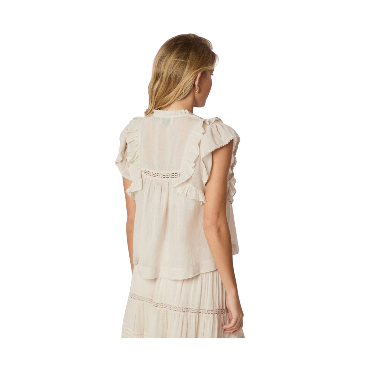 Jayla S Voile Top - Ivory