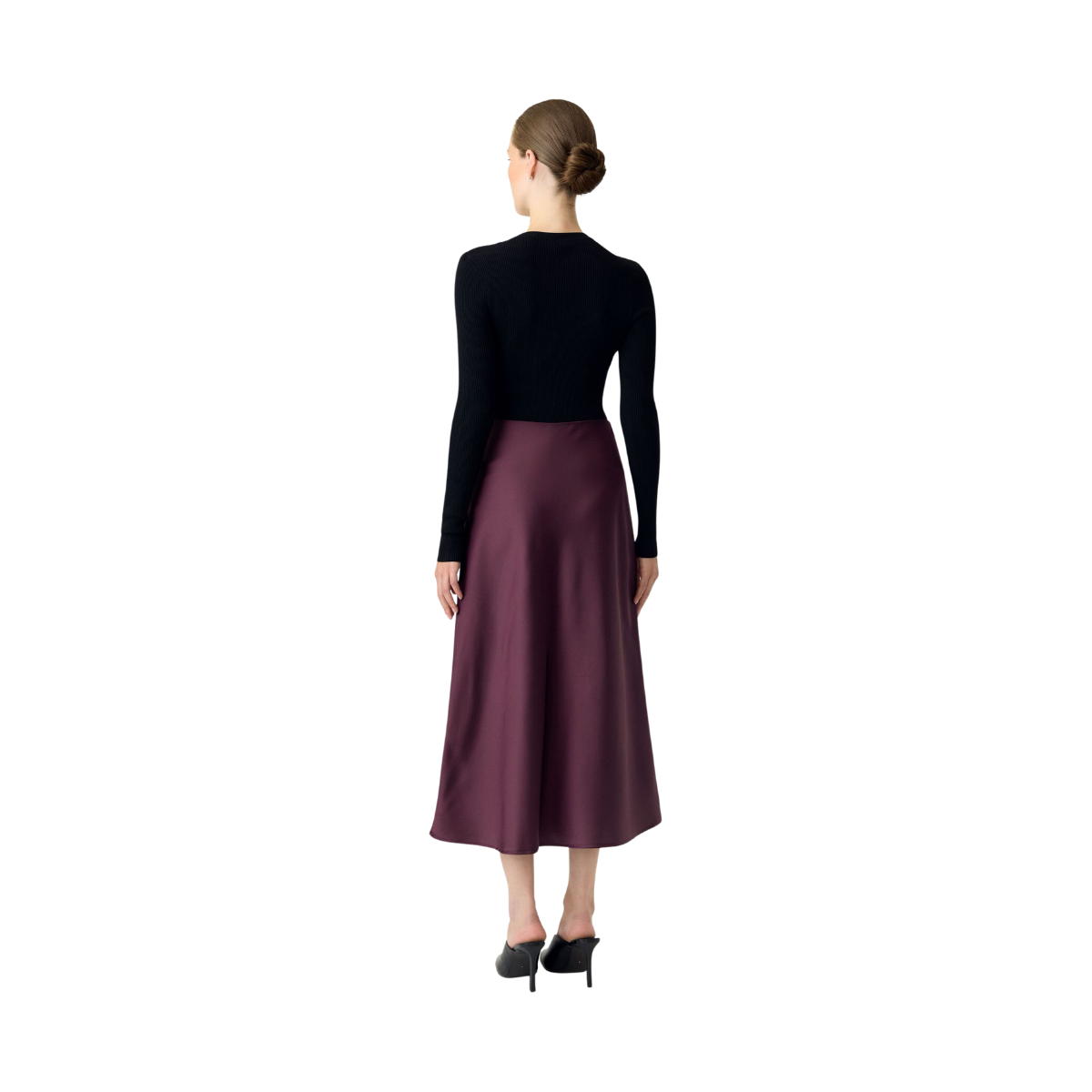 YASPella Highwaist Midi Skirt - Fig