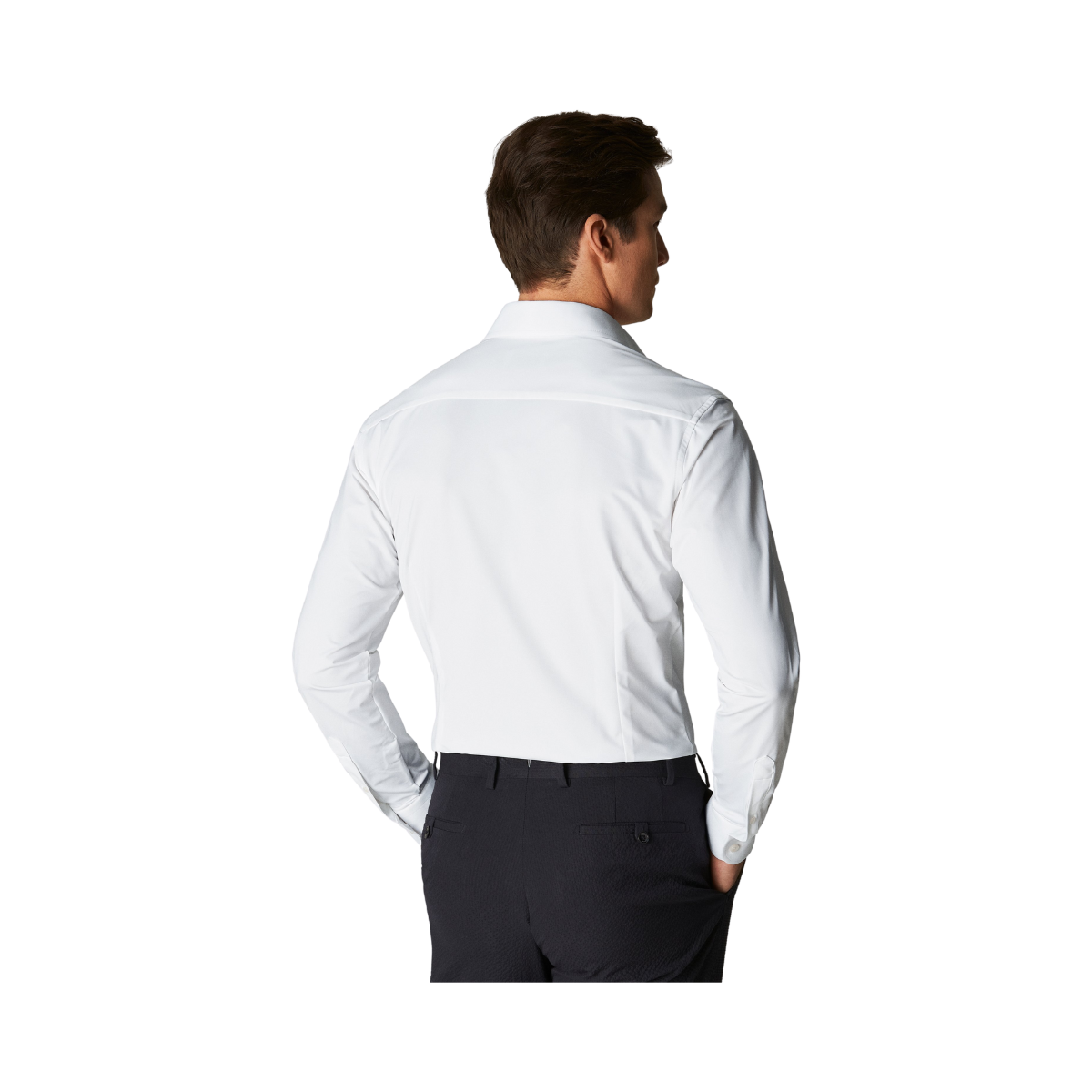 Wide Spread Slim Stretch Shirt - White