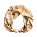 Pärlsilkesscarf - Green & Coffee