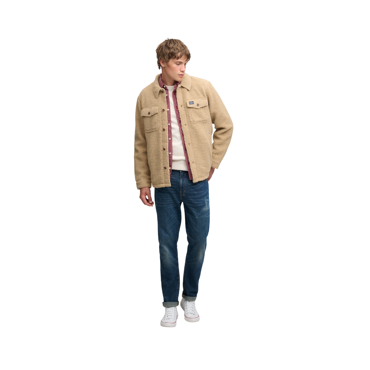 Retro Fleece Overshirt - Classic Tan Brown