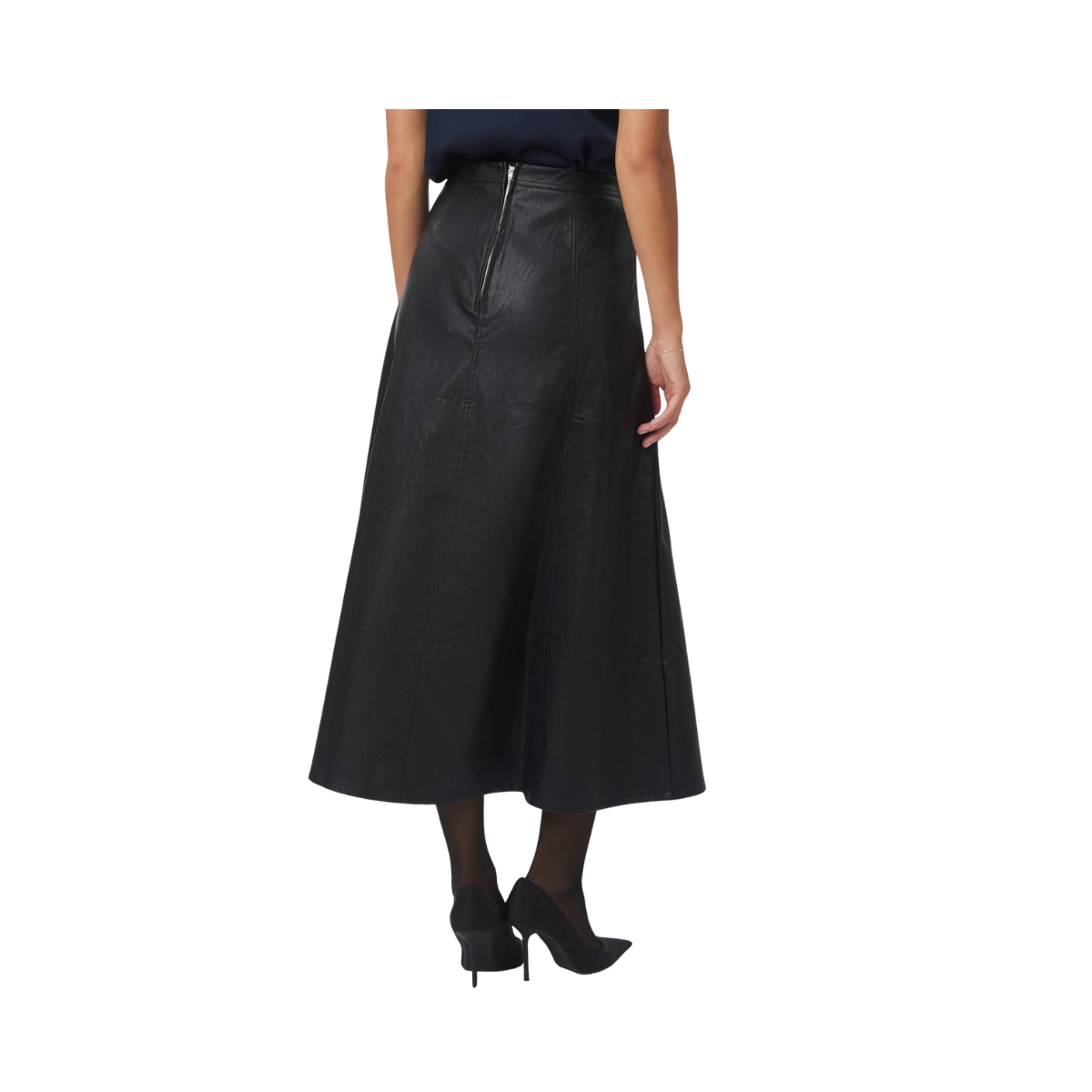 Raya Faux Leather Skirt - Black
