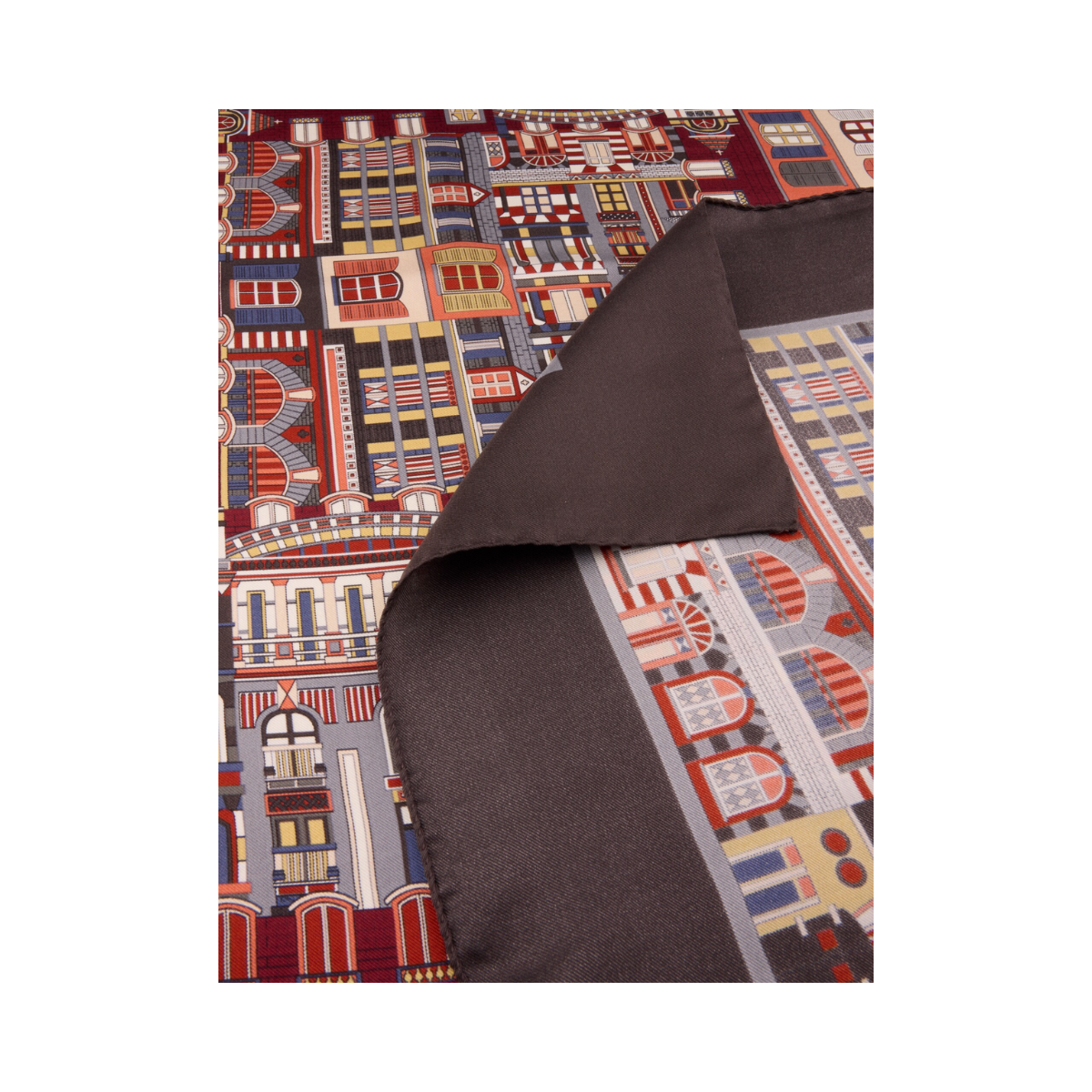 Scarf 90cm x 90cm - Dark Brown Pattern