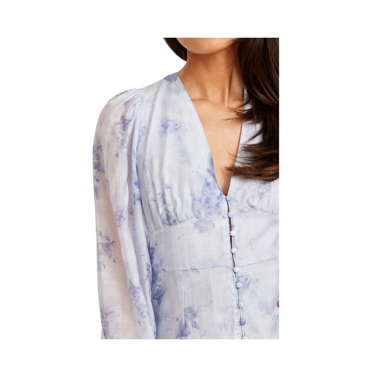 Aesthetic Dress - Blue Flower Print