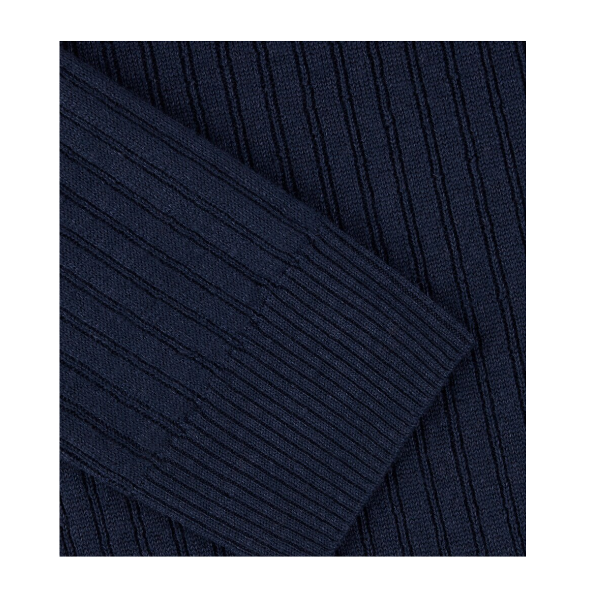 Sweater Knitted Ribbed Linen / Merino Wool - Dark Blue