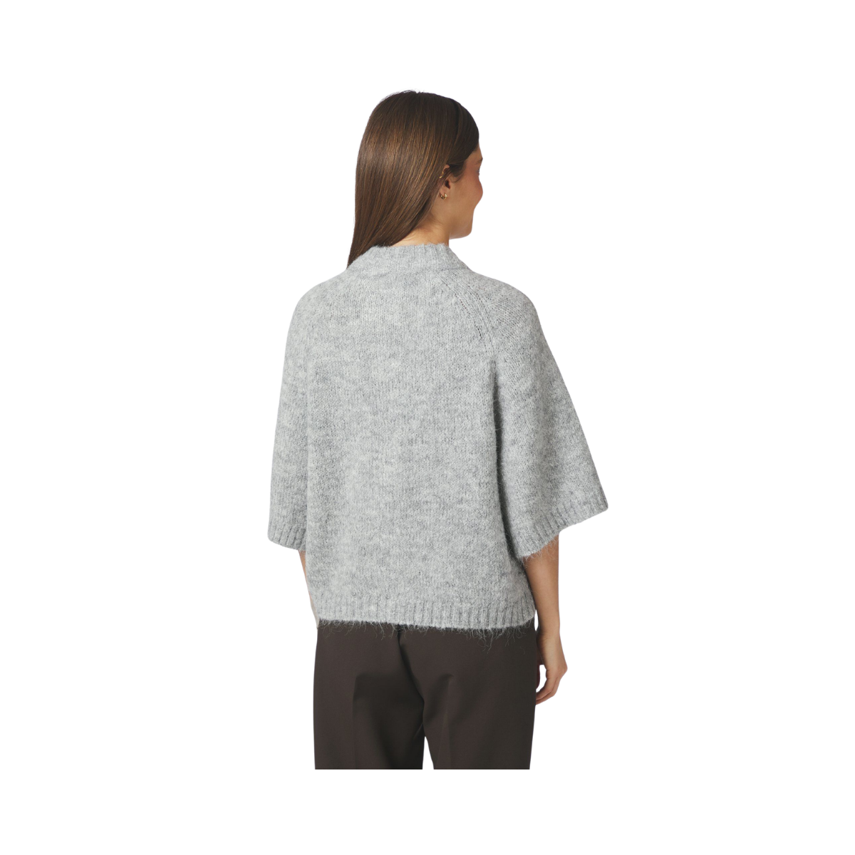 Benuta Fluffy Knit Cardigan - Grey Melange