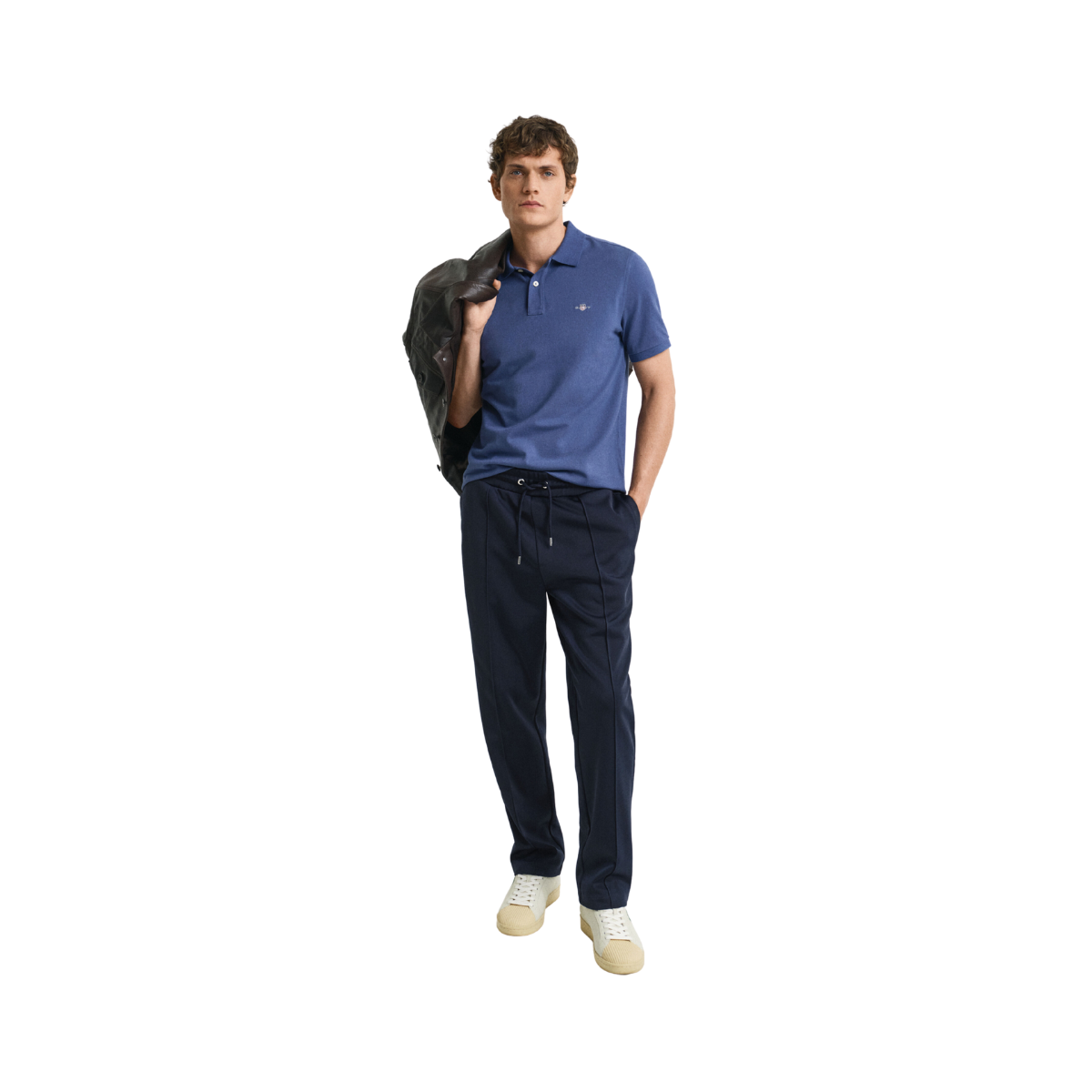 Shield SS Pique Polo - Dusty Navy
