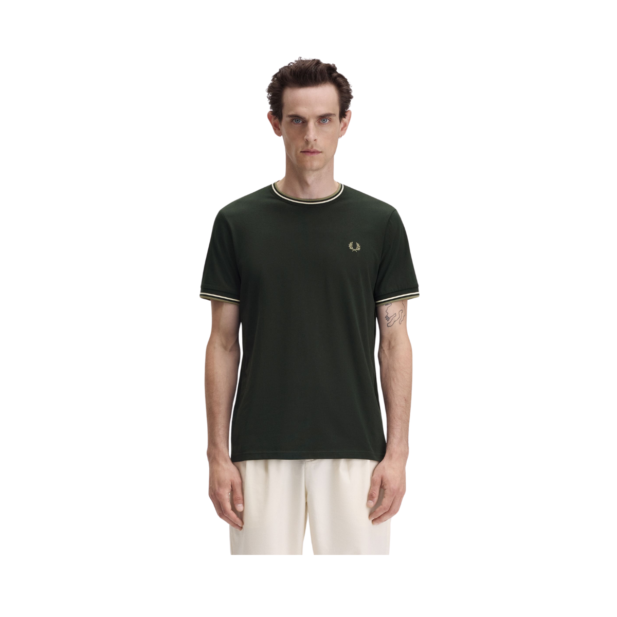 Twin Tipped T-Shirt - Night Green/Light Ecru/Oliv Mint