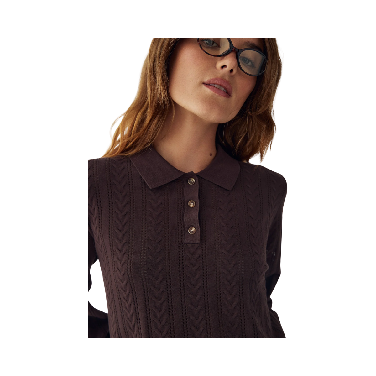 N-Mecca LS Knit Polo - Coffee