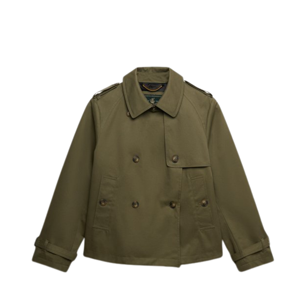 Short Trench Coat - Dusty Olive Green
