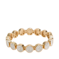 Ava Petite Pearl Elastic Bracelet - Gold W Pearl White