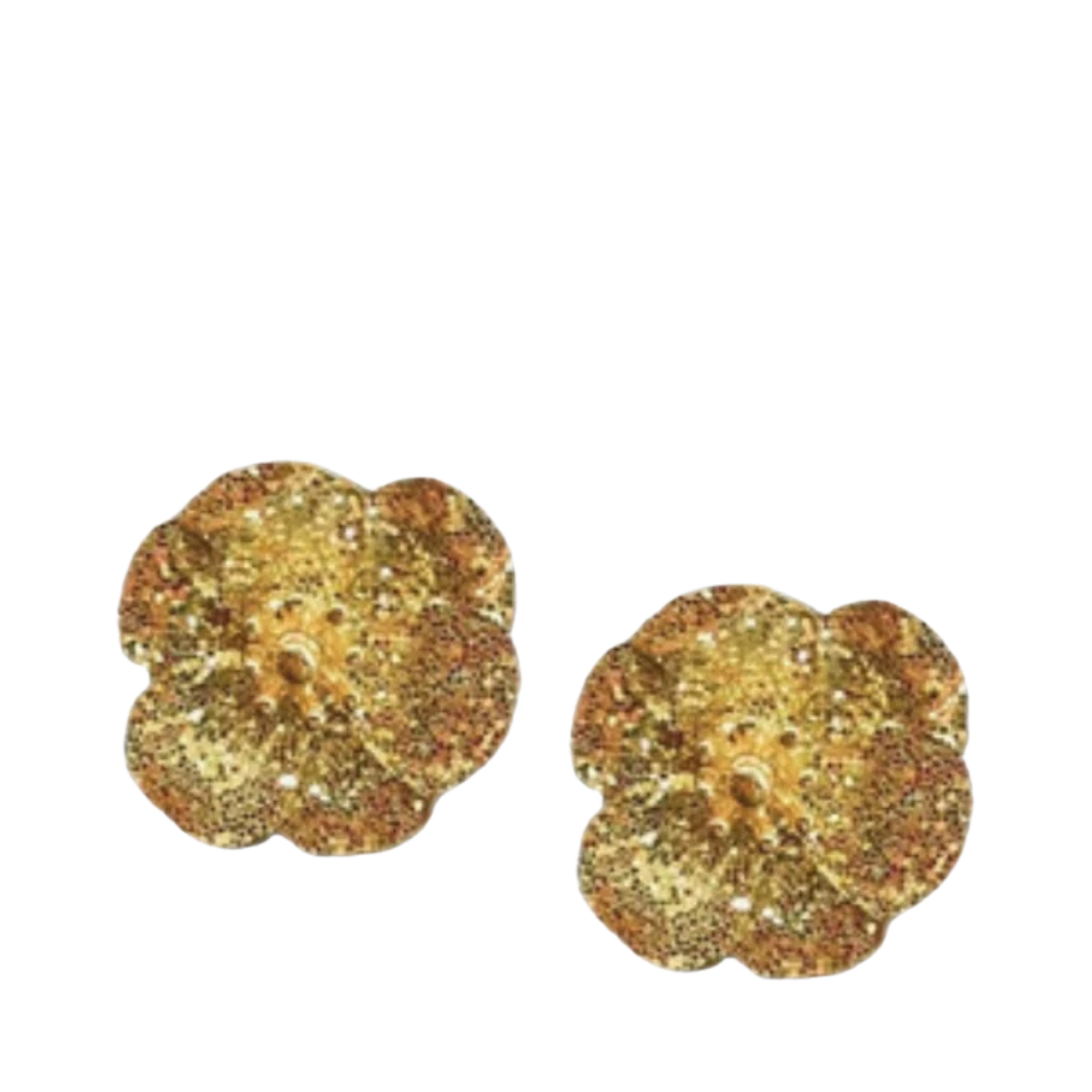Flower Small Earrings - Gold Glitter