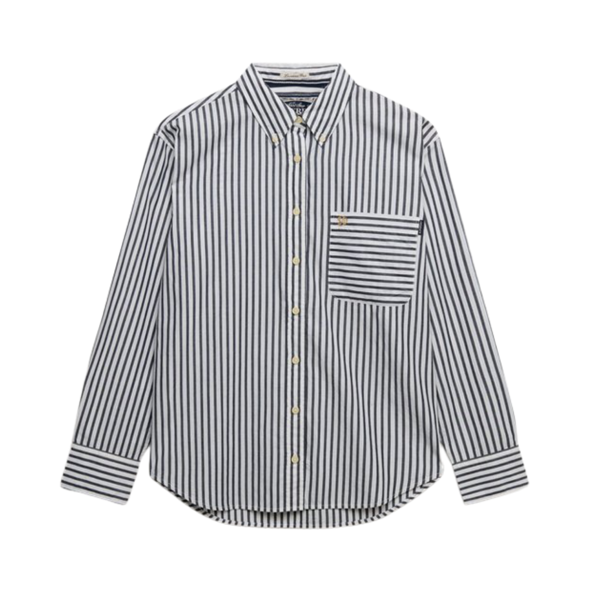 Poplin Relaxed L/S Shirt - Navy/White