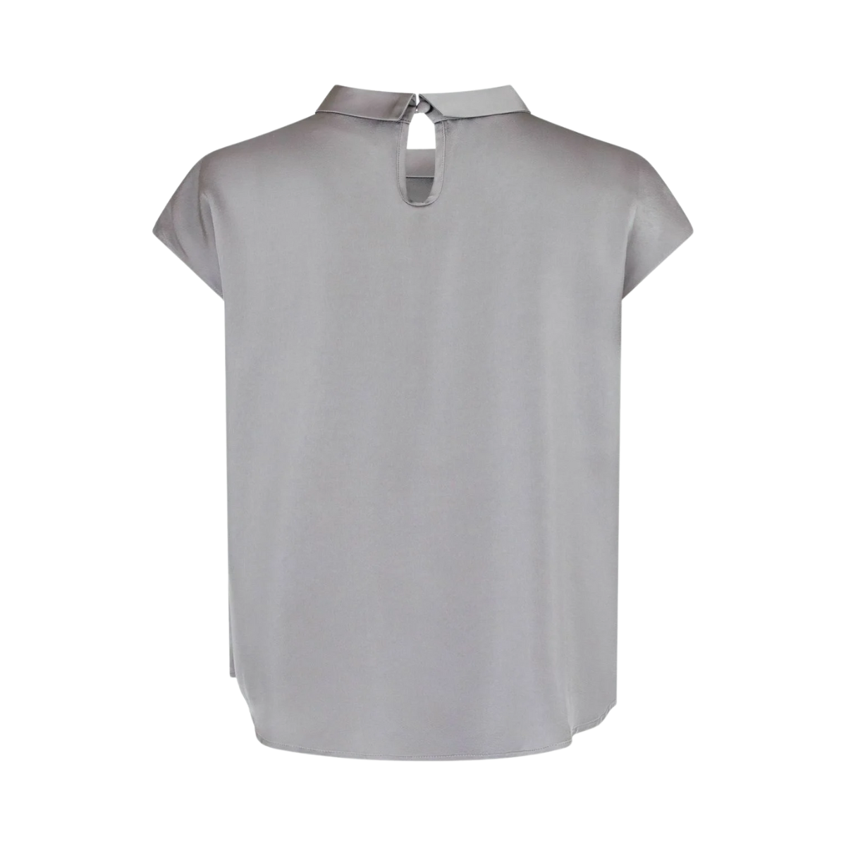 Fleur Drapy Satin Blouse - Grey