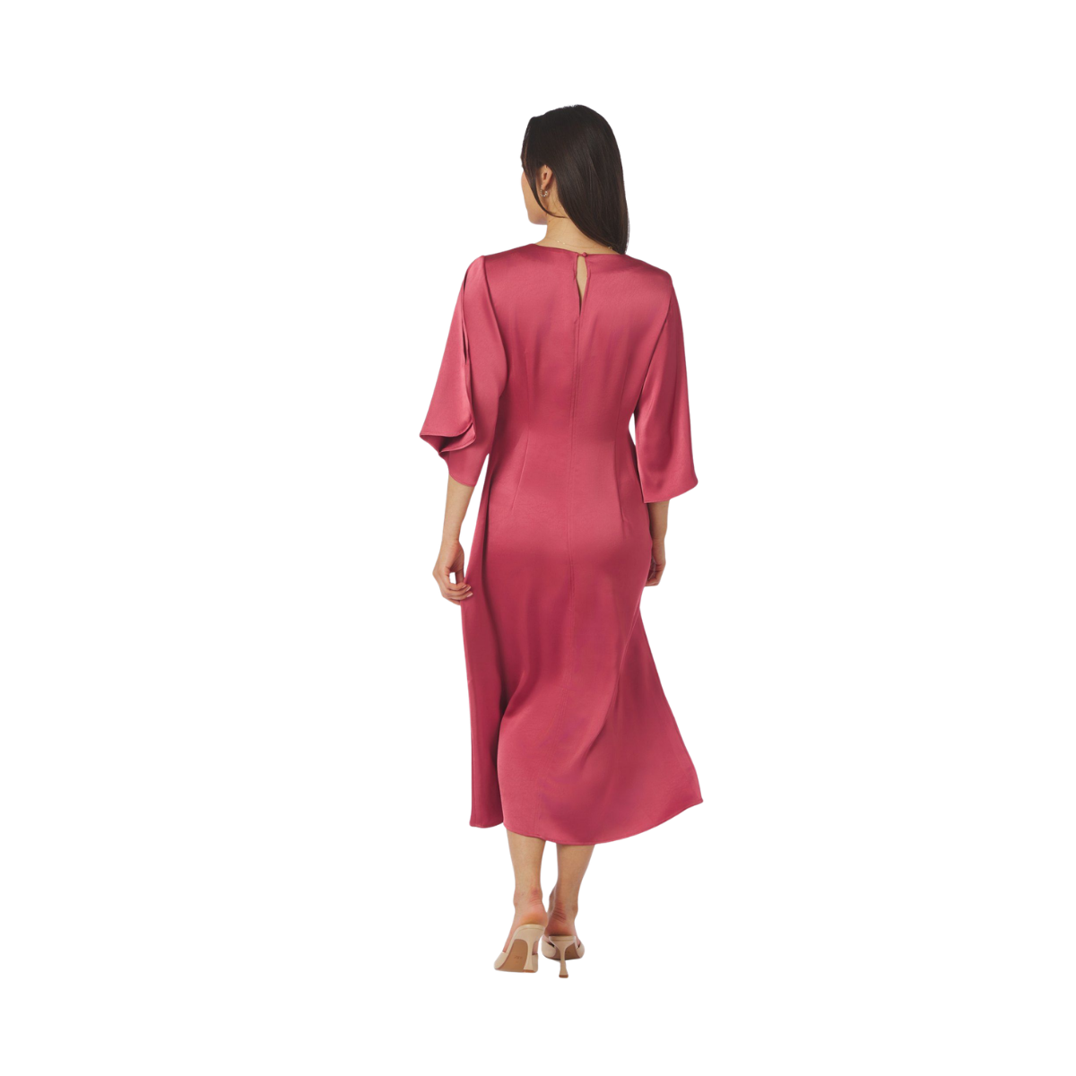 Remara Heavy Sateen Dress - Cherry Pink
