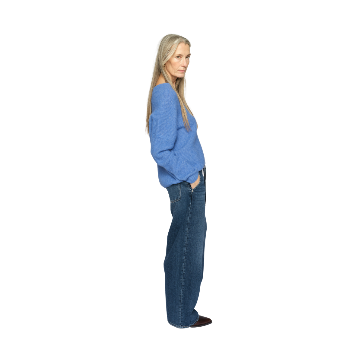 Thora V-Neck Knit - Ultramarine