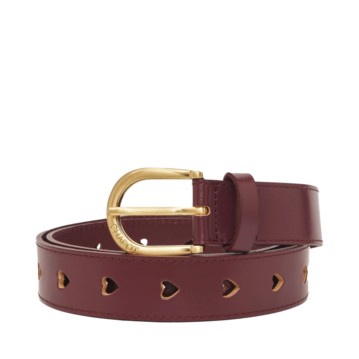 Cut It Out Heart Belt - Deep Burgundy