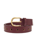 Cut It Out Heart Belt - Deep Burgundy