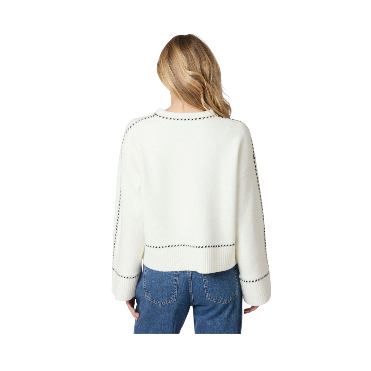 Roeme Knit Stitch Blouse - White