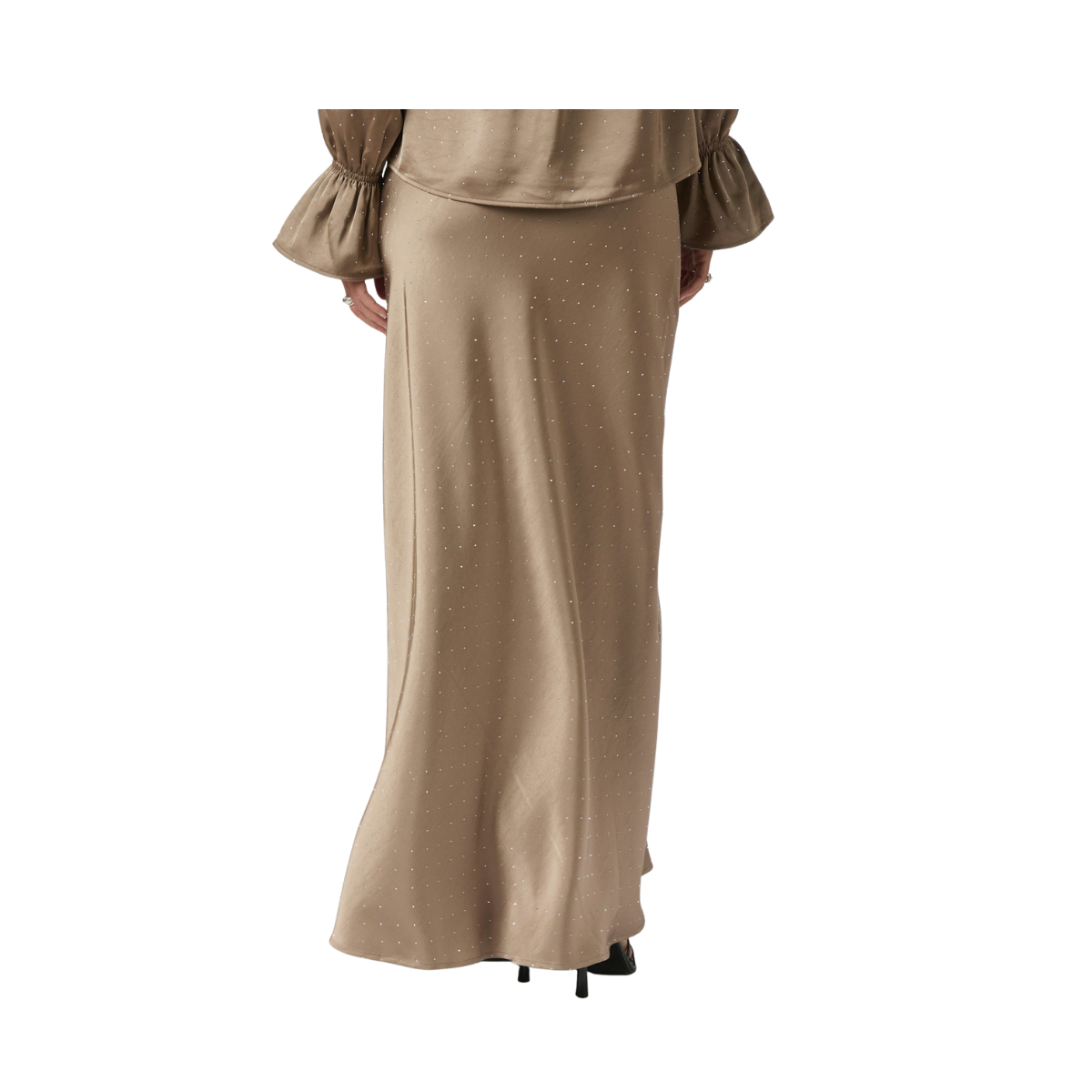 Viso Heavy Sateen Bedaz Skirt - Dark Taupe