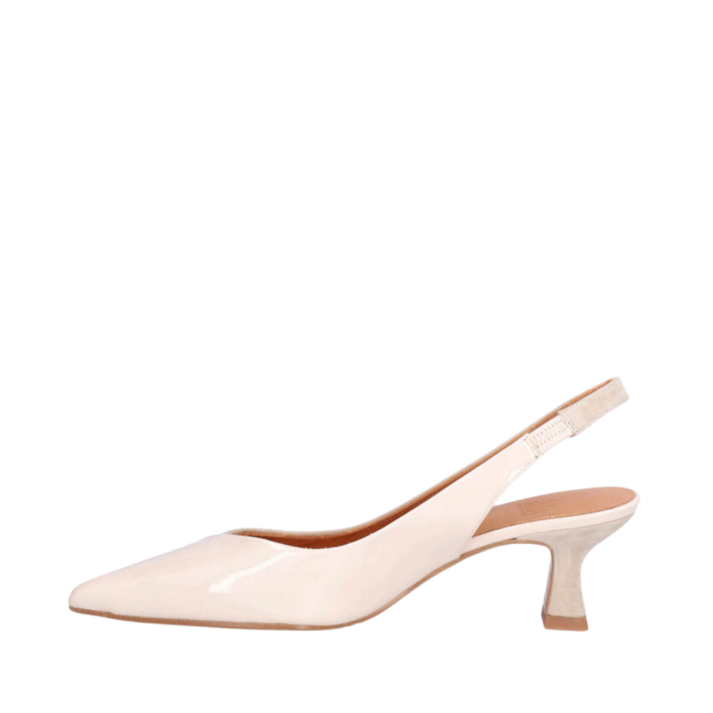 Patent/Suede Pumps - Beige