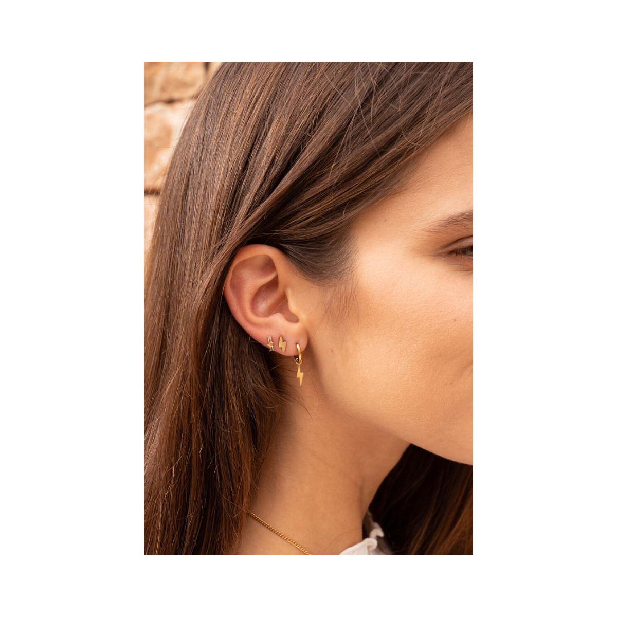 Earring lightning 1.2 cm - Gold