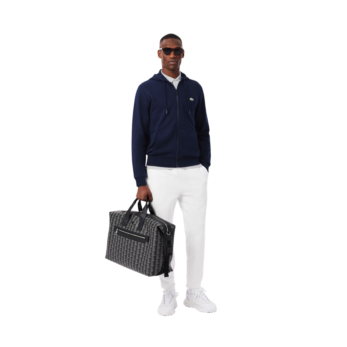 Zip-Through Hooded  Sweatshirt - Navy Blue