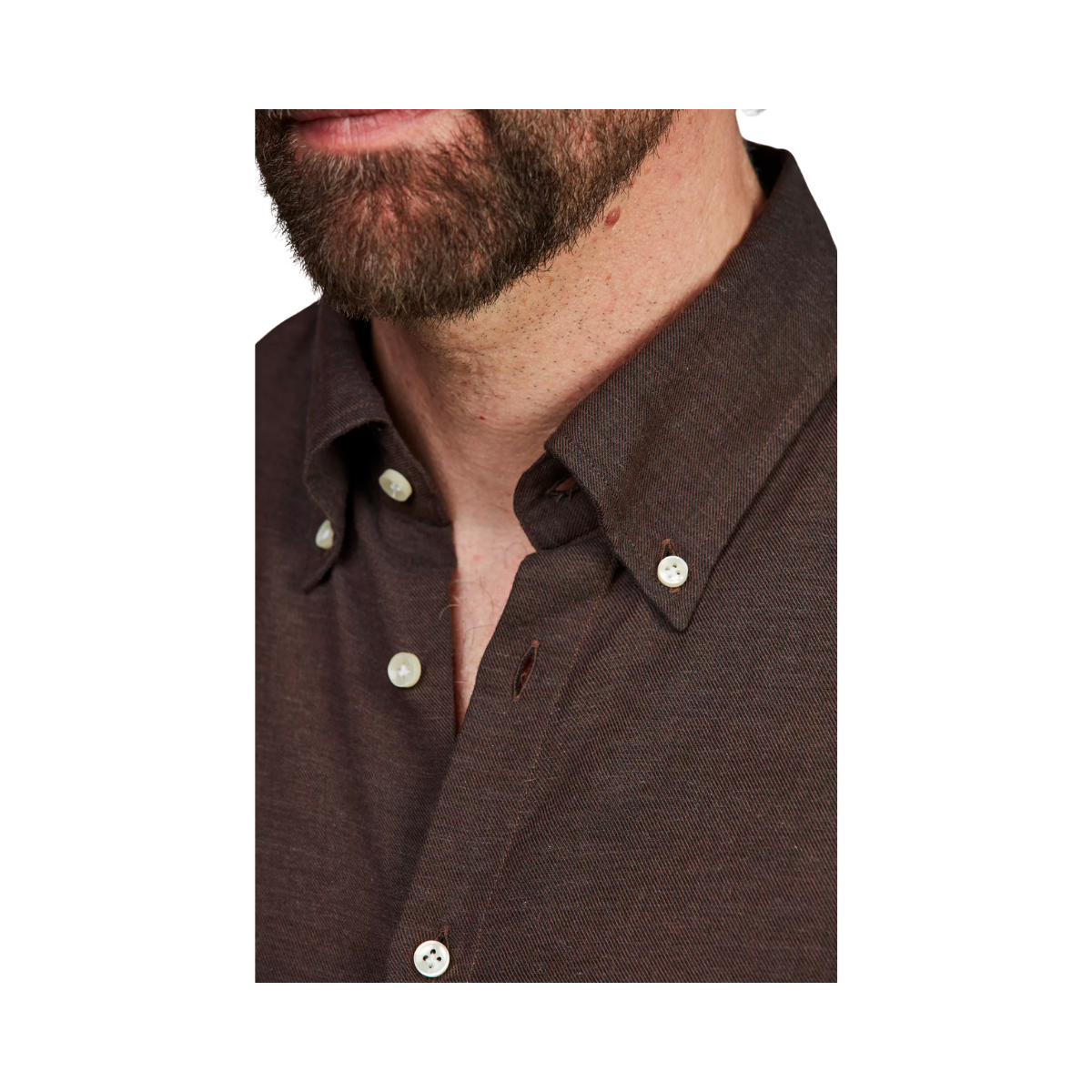 Solid Flanel Shirt - Brown