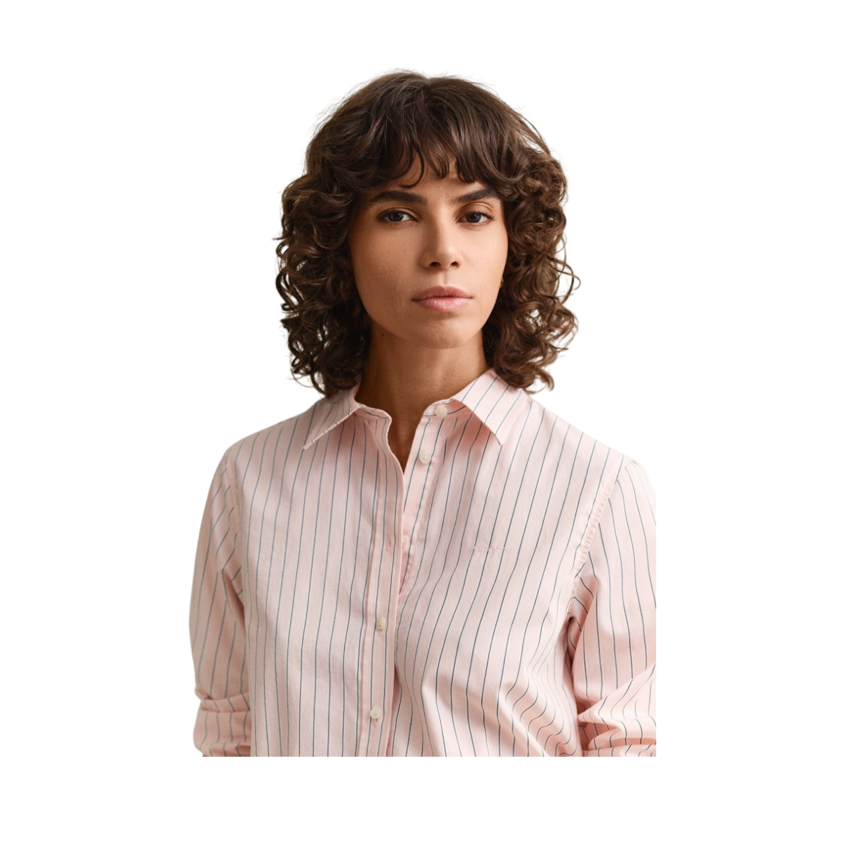 Classic Poplin Stripe Shirt - 647 Apricot Pink