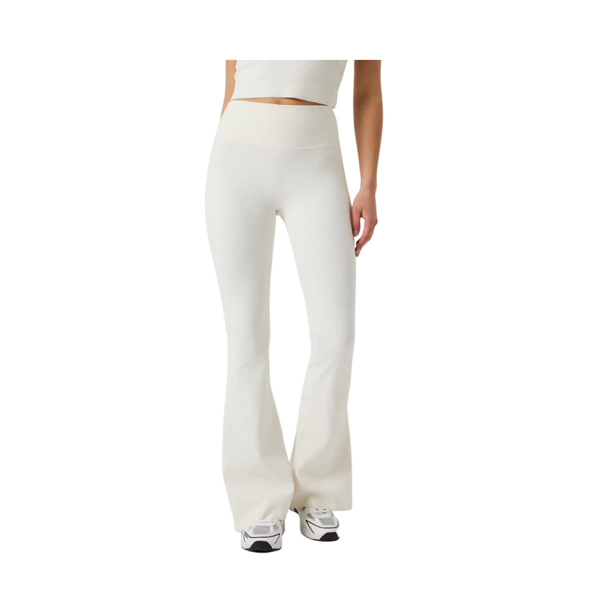 Studio Ribbed Flare Tights Regular - Tofu