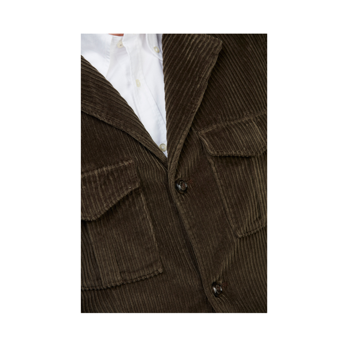 Corduroy Safari Jacket - Dark Green