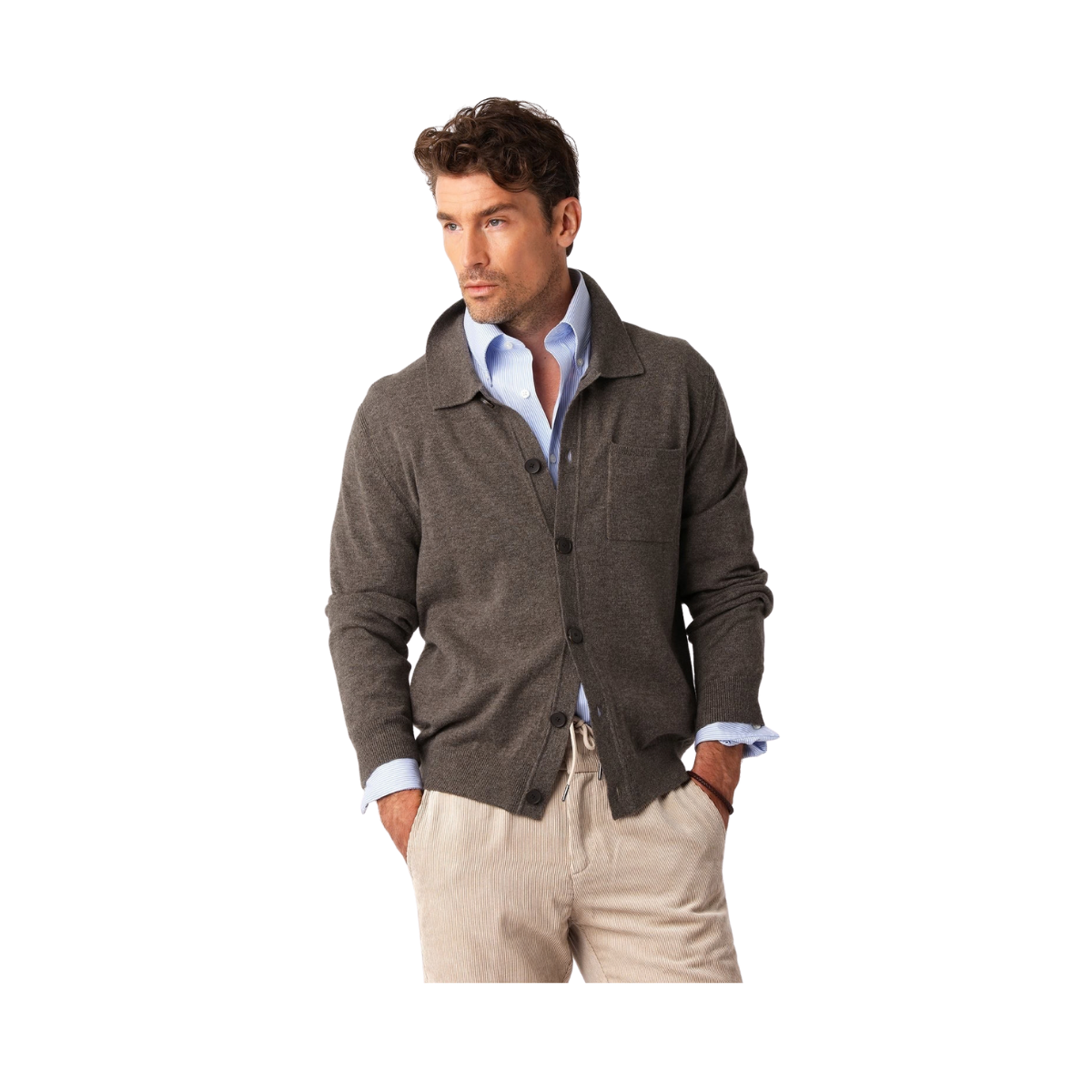 Cashmere Blend Cardigan - Nougat