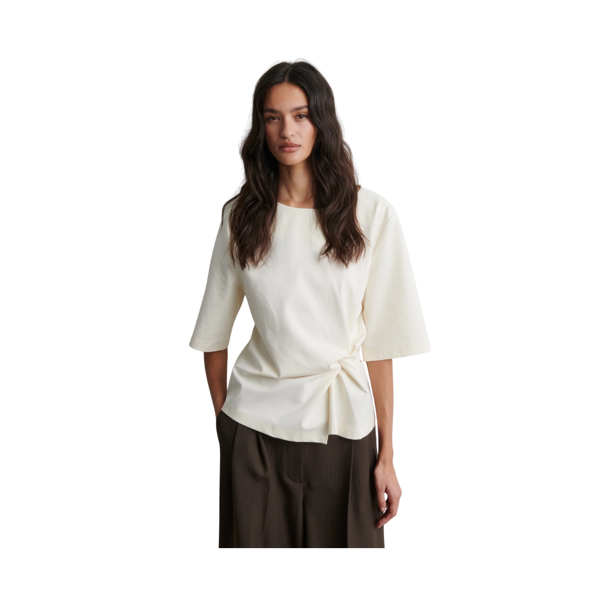 Arkai Drape Tee - Eggnog