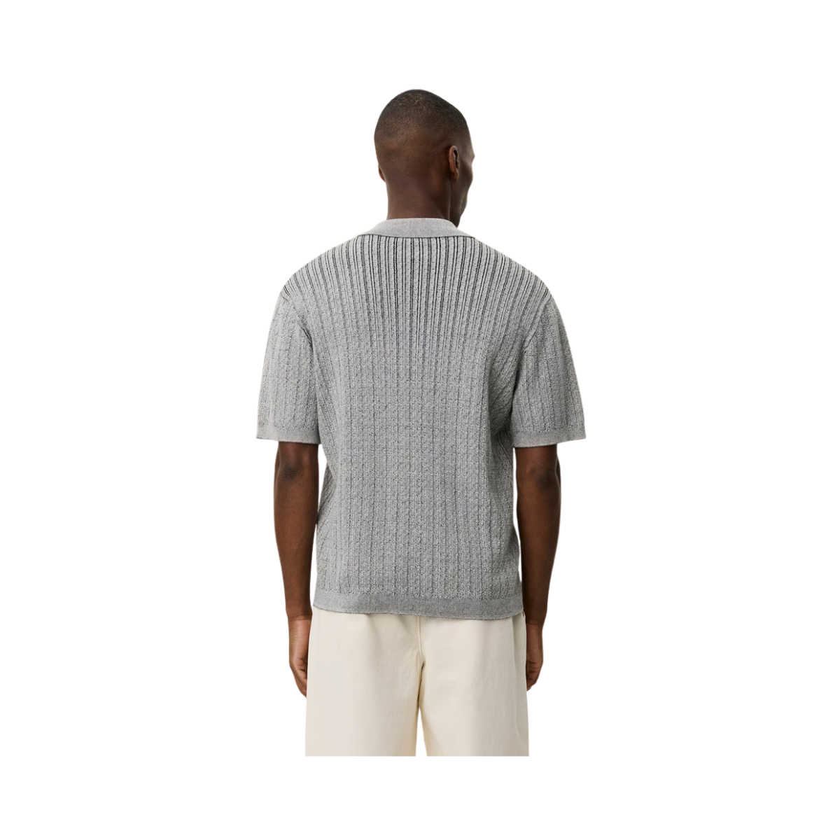 Evan Knitted Shirt - 320 Grey Melange