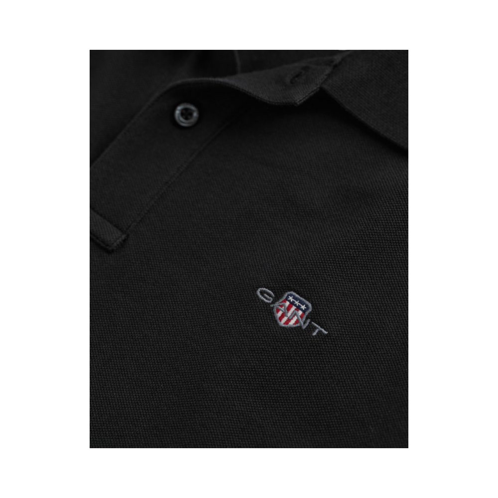 Reg Shield Ss Pique Polo - Black