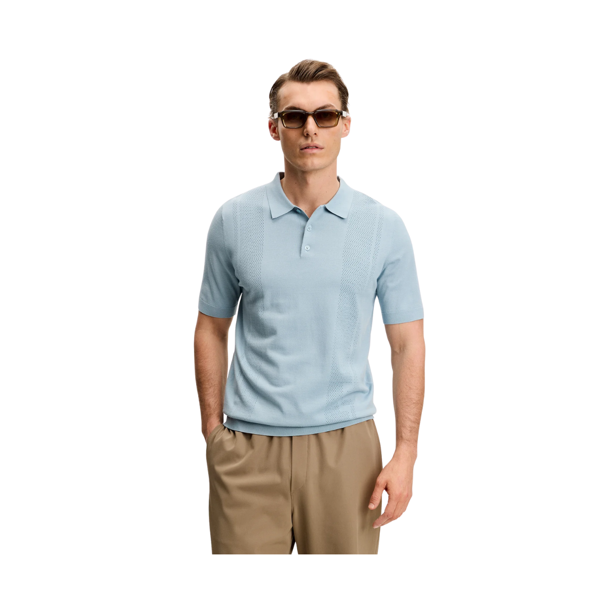 Reymond Seasonal Knit Polo - Forget-Me-Not